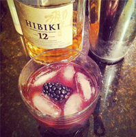 Hibiki Whisky with Blackberry Shrub